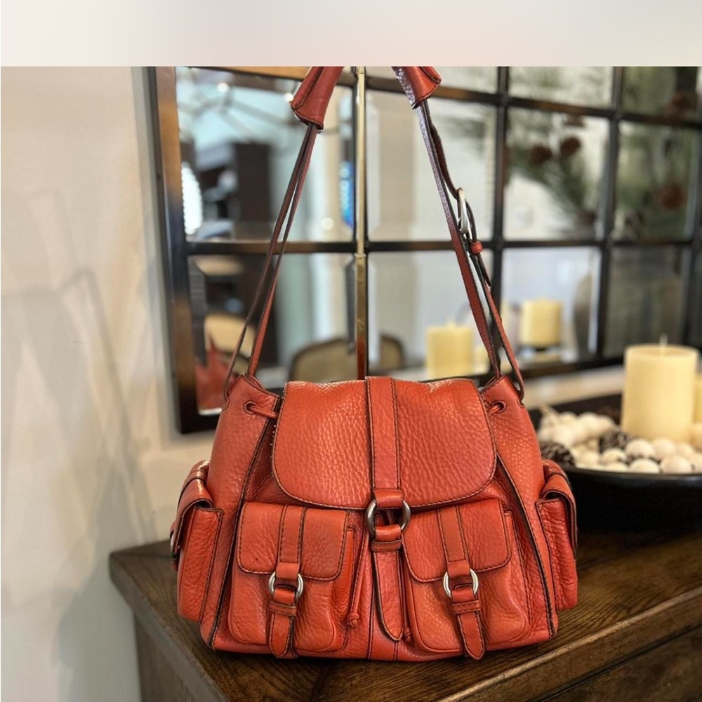 Cole Haan Stylish Orange Leather Handbag